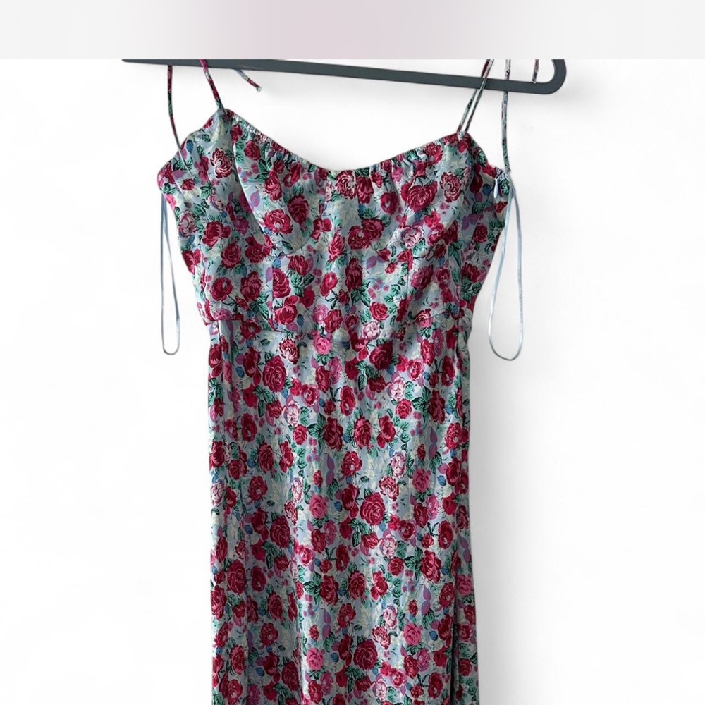 Zara Pink and Green Floral Dress